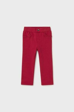 Hlače za dojenčka Mayoral rdeča barva - rdeča. Za dojenčke hlače iz kolekcije Mayoral. Model izdelan iz enobarvne pletenine. Prilagodljiv material
