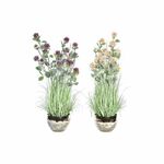 NEW Dekorativna rastlina DKD Home Decor Vaza 20 x 20 x 78 cm Porcelan Roza PVC (2 kosov)