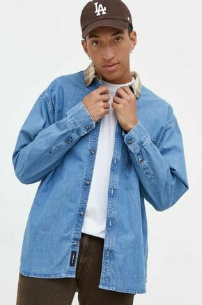 Jeans srajca Vans moška - modra. Srajca iz kolekcije Vans