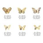 Komplet 36 samolepilnih stenskih metuljev v zlati barvi Ambiance Butterflies Gold