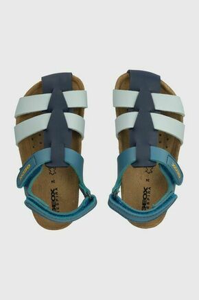 Otroški sandali Geox SANDAL CHALKI - modra. Otroški sandali iz kolekcije Geox. Model izdelan iz ekološkega usnja. Zgornji del je neporozen