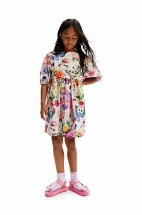 Otroška bombažna obleka Desigual - pisana. Otroški obleka iz kolekcije Desigual. Nabran model