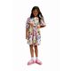Otroška bombažna obleka Desigual - pisana. Otroški obleka iz kolekcije Desigual. Nabran model, izdelan iz vzorčaste pletenine.