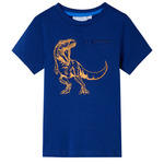 vidaXL Otroška majica s kratkimi rokavi temno modra 104