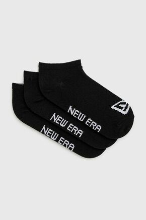 Nogavice New Era (3-pack) črna barva - črna. Kratke nogavice iz kolekcije New Era. Model izdelan iz elastičnega materiala. V kompletu so trije pari.
