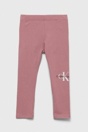 Otroške pajkice Calvin Klein Jeans roza barva - roza. Otroški pajkice iz kolekcije Calvin Klein Jeans. Model izdelan iz udobne pletenine. Model iz mehke in na otip prijetne tkanine.