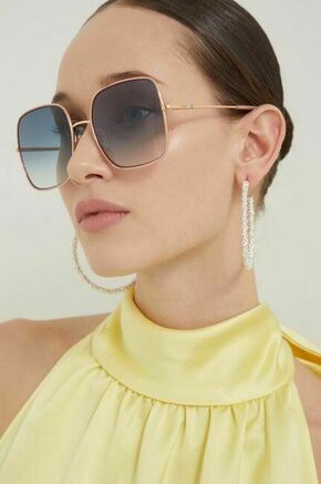 Sončna očala HUGO ženski - modra. Sončna očala iz kolekcije HUGO. Model s toniranimi stekli in okvirjem iz kombinacije umetne snovi in kovine.