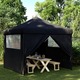 vidaXL Zložljivi pop-up šotor za zabave 4 stranice črn