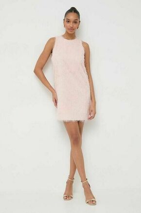 Obleka Twinset roza barva - roza. Obleka iz kolekcije Twinset. Model izdelan iz enobarvne tkanine. Izrazit model za posebne priložnosti.
