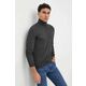 Volnen pulover BOSS moški, črna barva, - siva. Pulover iz kolekcije BOSS. Model s puli ovratnikom, izdelan iz tanke, elastične pletenine.
