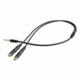 Gembird gembird kabel cca-417m (4-pinski mini jack m - 2x mini jack f; 0,20m; črna barva)