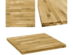 VIDAXL Površina za mizo trden hrastov les kvadratna 44mm 70x70 cm