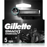 Gillette Mach3 Charcoal nadomestne brivske glave za moške, 5 kosov