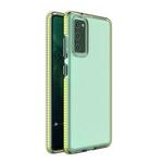 spring case prozoren tpu gel zaščitni ovitek s pisanim okvirjem za samsung galaxy a02s eu rumen
