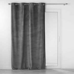 Antracitno siva žametna zavesa 140x260 cm Velouriane – douceur d'intérieur