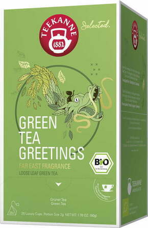 TEEKANNE Bio Luxury Cup Green Tea Greetings - 25 piramidnih vrečk