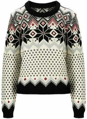 Dale of Norway Vilja Womens Knit Sweater Black/Off White/Red Rose M Skakalec
