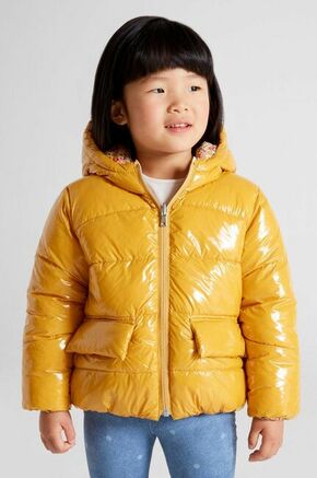 Otroška dvostranska jakna Mayoral rumena barva - rumena. Otroška Jakna iz kolekcije Mayoral. Podloženi model izdelan iz iz kombinacije gladkega in vzorčastega blaga.