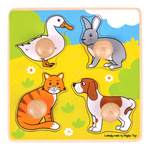 Bigjigs Toys Vkladacie puzzle domáce zvieratká