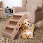 Vidaxl Zložljive stopnice za pse rjave 62x40x49,5 cm
