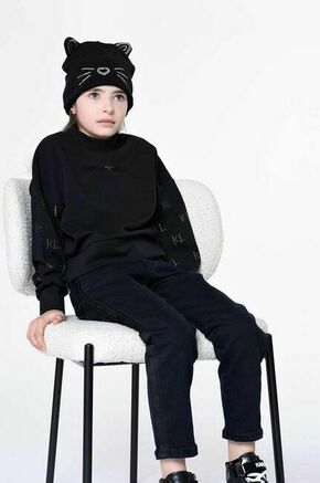 Otroški pulover Karl Lagerfeld črna barva - črna. Otroški pulover iz kolekcije Karl Lagerfeld