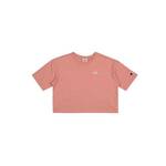 Otroški bombažen t-shirt Champion roza barva - roza. Otroški T-shirt iz kolekcije Champion. Model izdelan iz tanke, elastične pletenine.