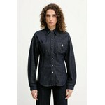 Jeans srajca Patrizia Pepe ženska, mornarsko modra barva, 8C0795 D113 - mornarsko modra. Srajca iz kolekcije Patrizia Pepe, izdelana iz jeansa. Lahkoten elastičen material zagotavlja popolno svobodo gibanja.