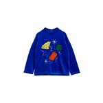 Otroški pulover Mini Rodini mornarsko modra barva - mornarsko modra. Otroški pulover iz kolekcije Mini Rodini. Model izdelan iz pletenine s potiskom.