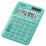 Kalkulator Casio MS 20 UC GN, turkizna barva, dvanajst številk, dvojno napajanje