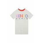 Otroška obleka Kenzo Kids bež barva - bež. Otroški Obleka iz kolekcije Kenzo Kids. Raven model izdelan iz pletenine s potiskom.