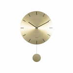 Zlata stenska ura z nihalom Karlsson Impressive, ø 20 cm