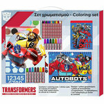 TOMATSHOP pobarvanka Transformers z nalepkami in flomastri