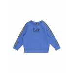 Otroški pulover EA7 Emporio Armani - modra. Otroški pulover iz kolekcije EA7 Emporio Armani, izdelan iz udobne, rahlo elastične tkanine. Model z mehko oblazinjeno sredino zagotavlja mehkobo in dodatno toploto.