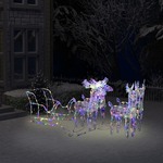 vidaXL Božični jeleni s sanmi 280x28x55 cm iz akrila