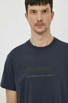 Bombažna kratka majica Bomboogie moški - modra. Kratka majica iz kolekcije Bomboogie
