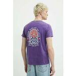 Bombažna kratka majica Kaotiko vijolična barva, AM007-01-G002 - vijolična. Lahkotna kratka majica iz kolekcije Kaotiko, izdelana iz pletenine, prijetne na otip. Model iz izjemno udobne bombažne tkanine.