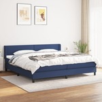 shumee Box spring postelja z vzmetnico modra 200x200 cm blago
