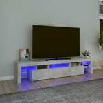 vidaXL TV omarica z LED lučkami betonsko siva 200x36,5x40 cm