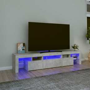 VidaXL TV omarica z LED lučkami betonsko siva 200x36