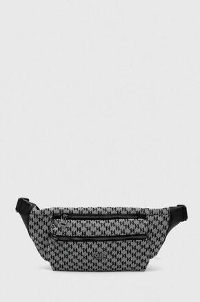 Torbica za okoli pasu Karl Lagerfeld siva barva - siva. Pasna torbica iz kolekcije Karl Lagerfeld. Model izdelan iz tekstilnega materiala.