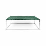 Klubska miza s kromiranimi nogami in ploščo iz zelenega marmorja TemaHome Prairie, 75 x 120 cm