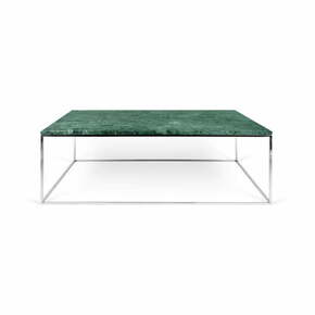 Klubska miza s kromiranimi nogami in ploščo iz zelenega marmorja TemaHome Prairie