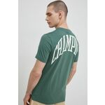 Bombažna kratka majica Champion zelena barva - zelena. Kratka majica iz kolekcije Champion. Model izdelan iz pletenine. Izjemno udoben material, izdelan iz naravnih vlaken.