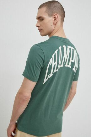 Bombažna kratka majica Champion zelena barva - zelena. Kratka majica iz kolekcije Champion. Model izdelan iz pletenine. Izjemno udoben material