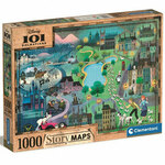 Clementoni Puzzle Story Maps: 101 dalmatinec 1000 kosov