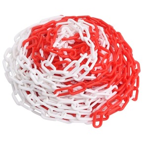 Greatstore Opozorilna veriga rdeča in bela 100 m Ø6 mm plastika