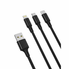 XO Kabel NB173 3in1 USB - Lightning + USB-C + microUSB 1