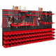 botle Delavniški panel za orodja 156 x 78 cm z 76 kos Škatla viseče Rdeča škatle plastika