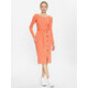 Lauren Ralph Lauren Pletena obleka 250889290002 Oranžna Slim Fit