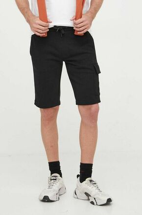 Bombažne kratke hlače Calvin Klein Jeans črna barva - črna. Kratke hlače iz kolekcije Calvin Klein Jeans. Model izdelan iz tanke